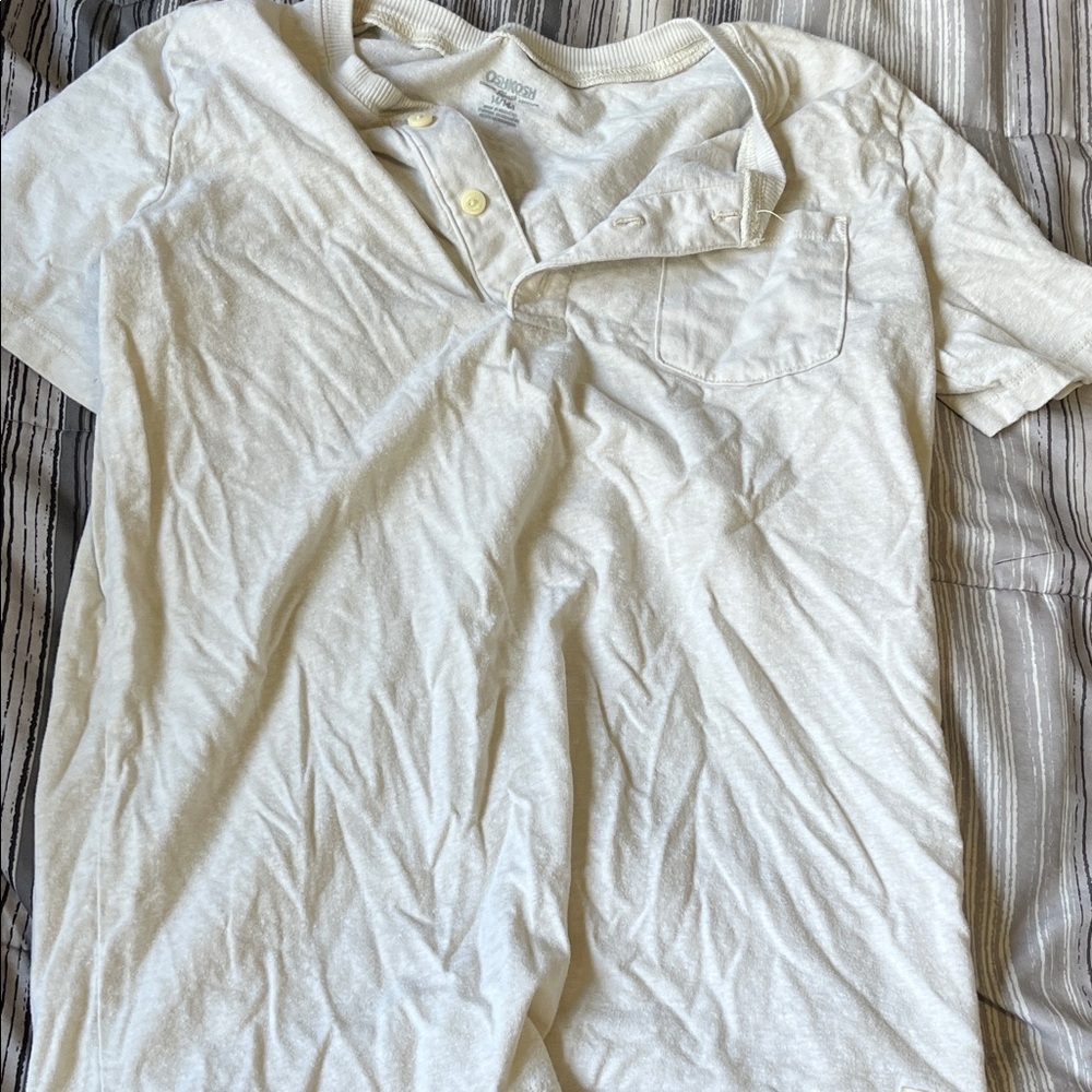 OshKosh B'gosh White Short Sleeve Henley